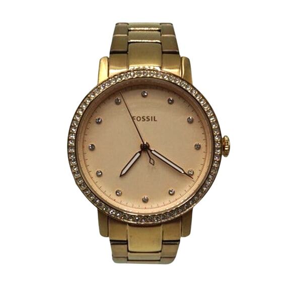 Fossil Neely Swarovski Rose Steel Bracelet Women's Watch New Battery - Picture 1 of 6